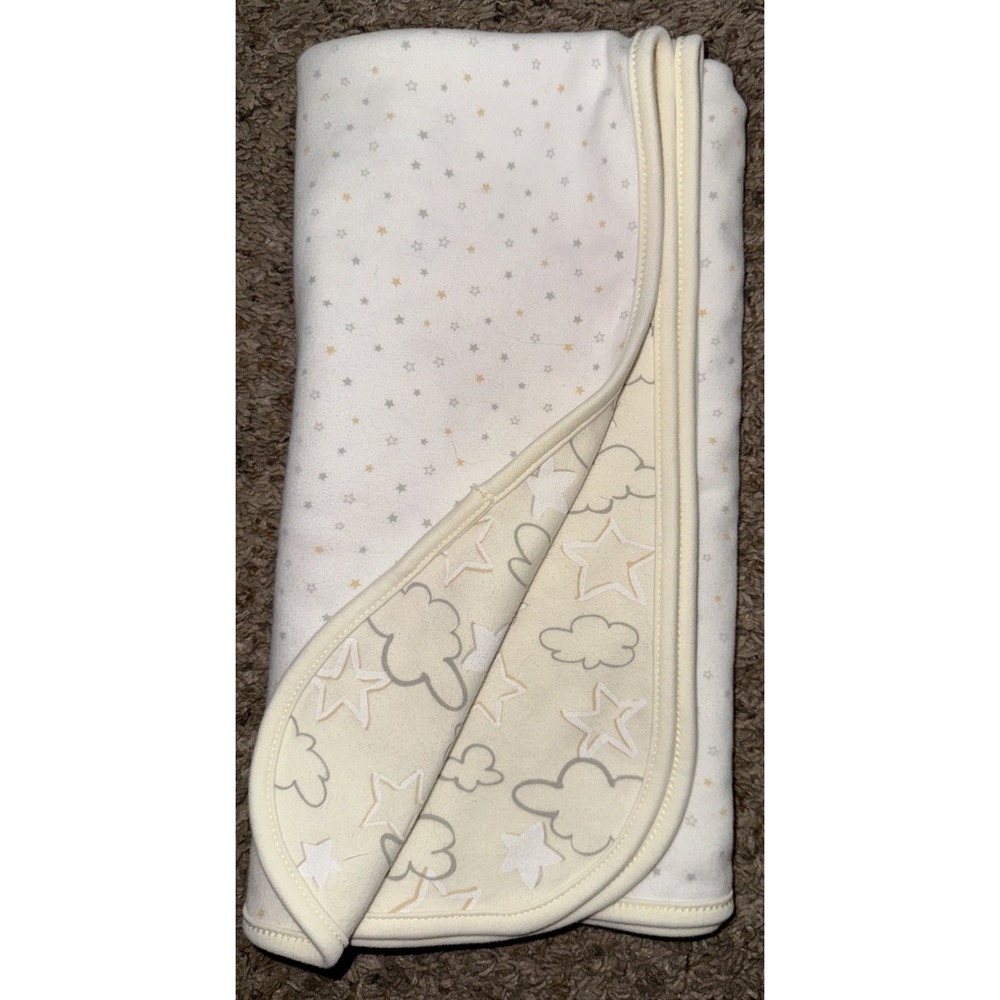 First Impressions Star Cloud Ivory White‎ Baby Infant Blanket Unisex Cotton